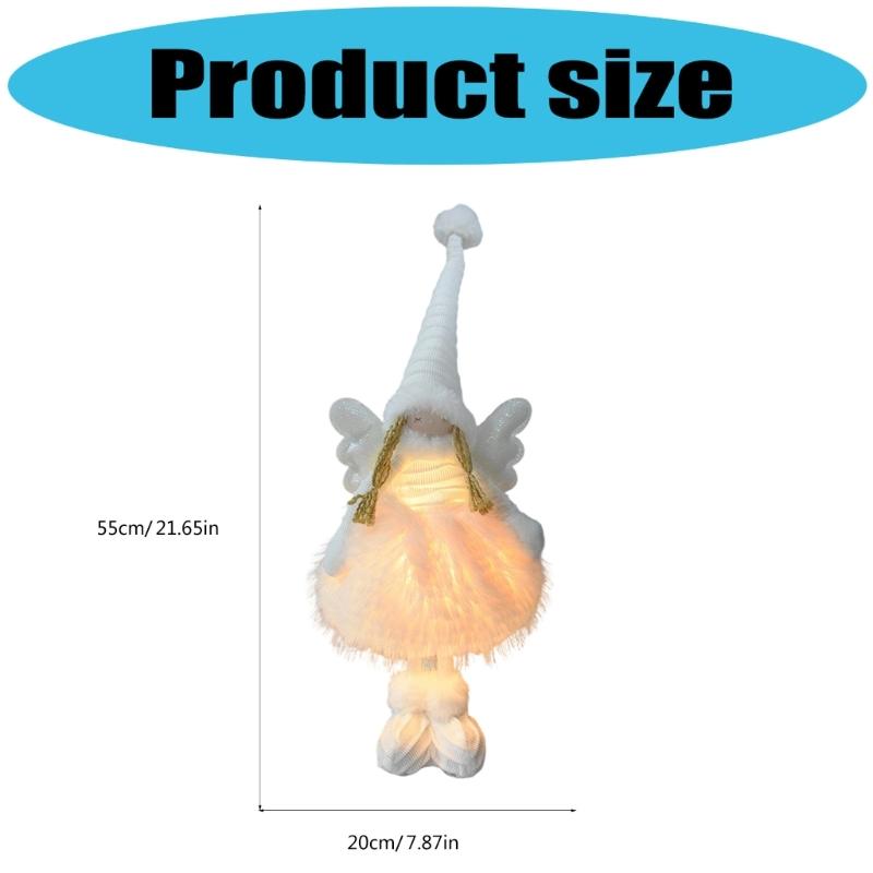 Illuminated Fabric Angel Statue Festival Tabletop Ornament Perfect For Christmas Weddings And Special Celebration