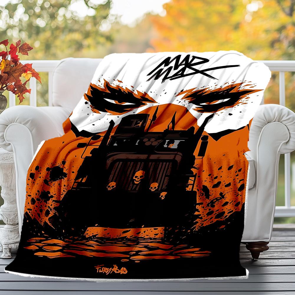1pc Mad MaxOutdoor Flannel Blanket Soft Plush Decor for Picnics, camping,Bedroom, Playroom, or Lunch Break, Perfect Gift