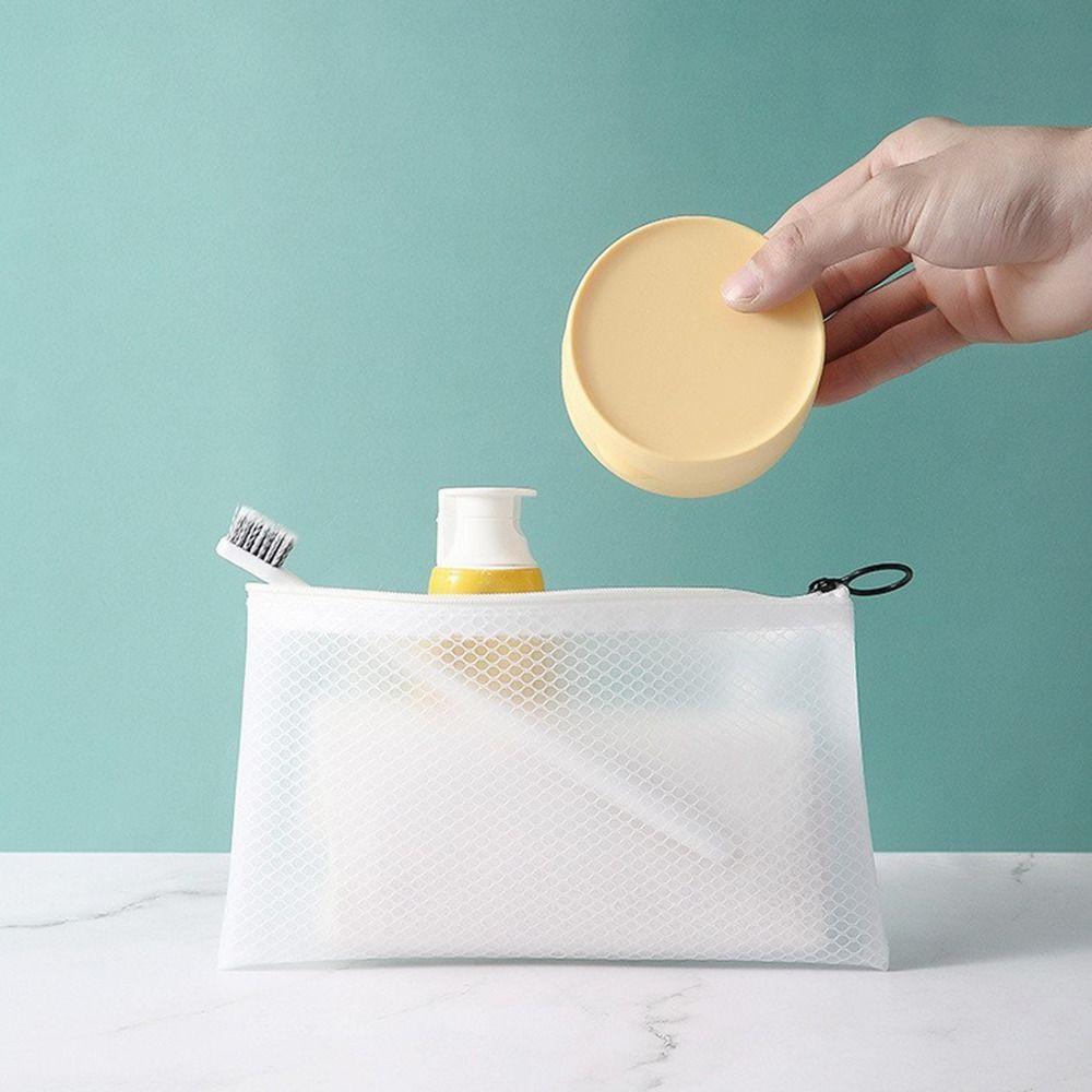 Round Travel Soap Box Creative Bathroom Shower Gadgets Portable Soap Dishes Tray Household