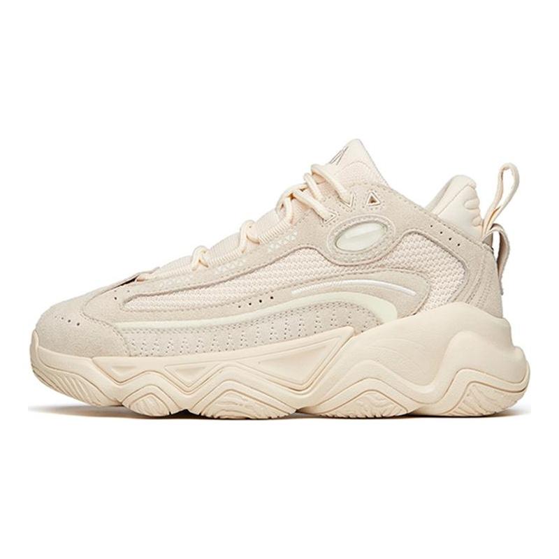 Anta Life Collection Textile, Split Suede Casual Cushioning Slip Resistant Abrasion Resistant Mid top Chunky Sneakers 122148090R-4