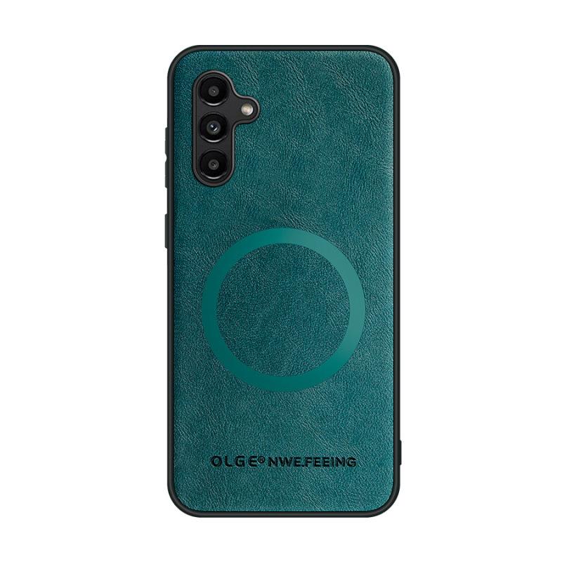 

Подходит для чехла для мобильного телефона Samsung A15 A06 Кожаный чехол с коровьим узором Магнитная адсорбция Magsafe Автомобильный A24 Ощущение высокого класса Простой и легкий Samsung Galaxy A714G