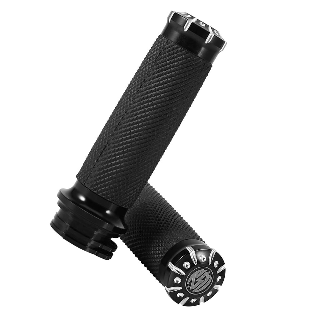 1in Motorcycle Handle Bar Hand Grips For Softail Cruiser Chopper Black US