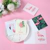 12pcs Hawaiian Party Gift Card Flamingo Palm Leaves Postcard Greeting Card Tropical Hawaii Summer Beach Pool Party Decorations