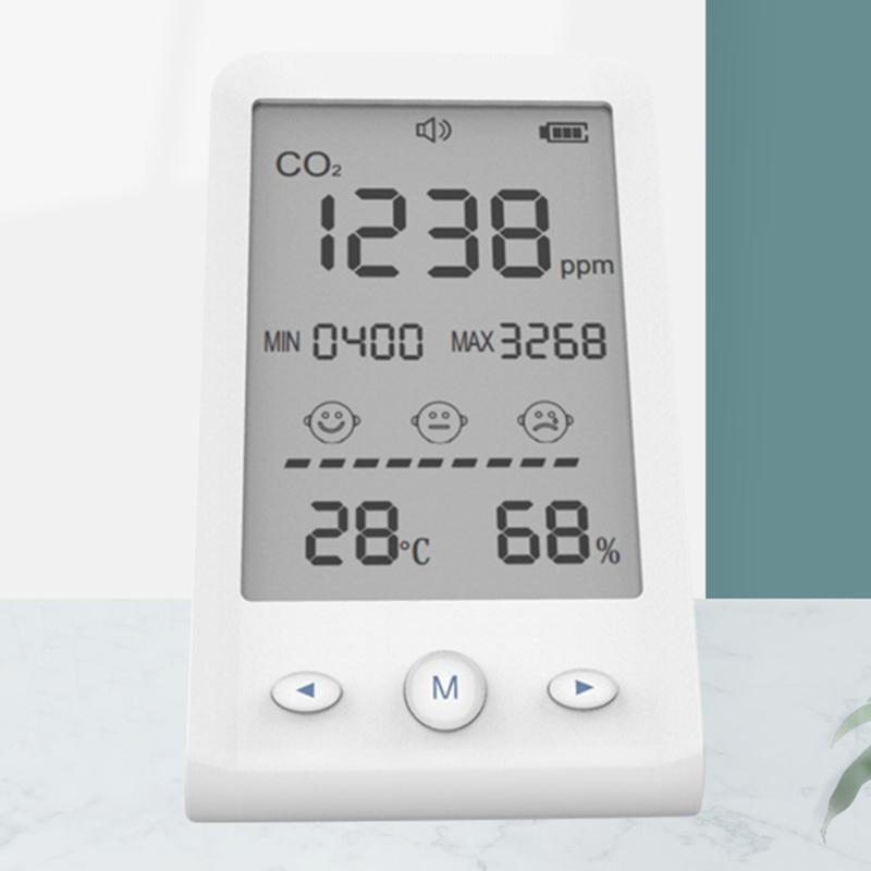 Easy Carry CO2 Temperature Moisture Monitor with LCD Display Small Air Quality Meter for Indoor Air Quality Measurement