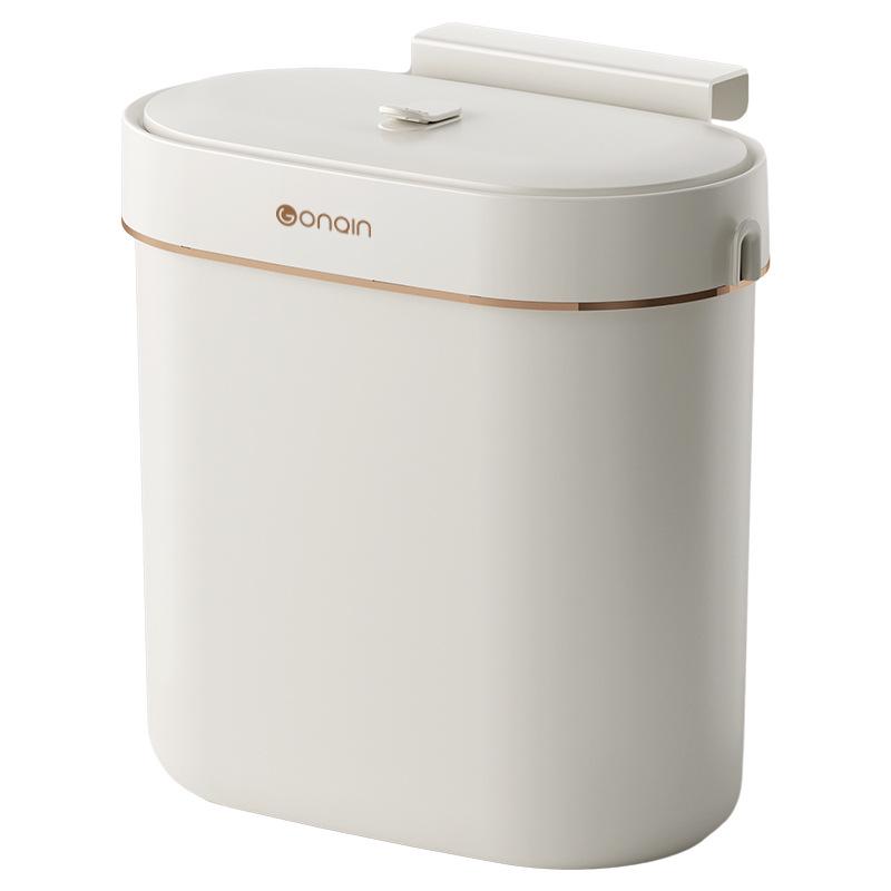 Wall-Mounted Trash Can with Lid for Bathroom, Toilet, Kitchen, or Household Use - High-End Crevice Storage Solution