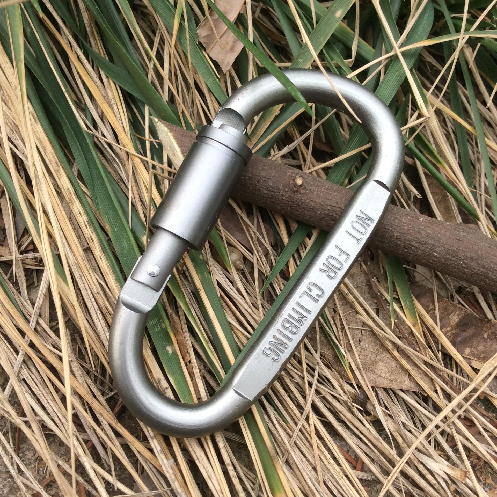 D-Type Outdoor Multi-functional Aluminum Carabiner Keychain with Lockable Quick Release Buckle D-Type