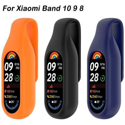 Clipe de Aço Case de Silicone Substituição Fivela Anti-risco Suporte Protetor Anti-perda de Clipe de Relógio para Xiaomi Band 10 9 8