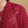 Winter Mother-in-law Wedding Outfit 2025: Velvet-Enhanced Dress Suit for Middle-Aged & Elderly Mothers.