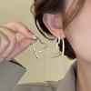 2024 Metal Love Earrings Goth Retro Aesthetic Exaggerated Metal Hollow Heart Drop Earring For Punk Girl Y2K Jewelry Accessories