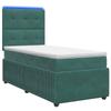 LED Box Spring Bed with Mattress Dark Green 90 X 190 Cm Velvet