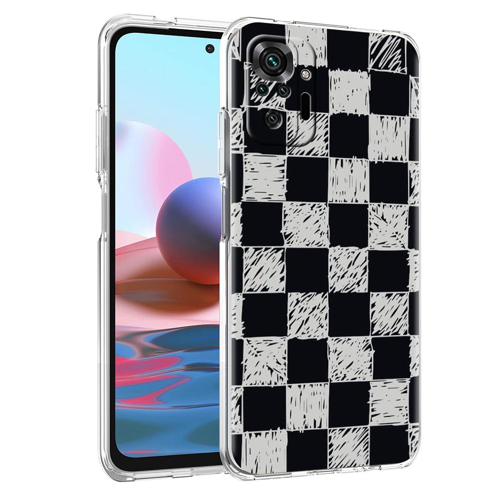 Checkerboard Plaid Checked Phone Case For Xiaomi Redmi Note 12 4G 11 10 Pro 5G 10C 10S 9S 9 9T 8T 9C 9A 8 8A 7 K50 K40 Cover