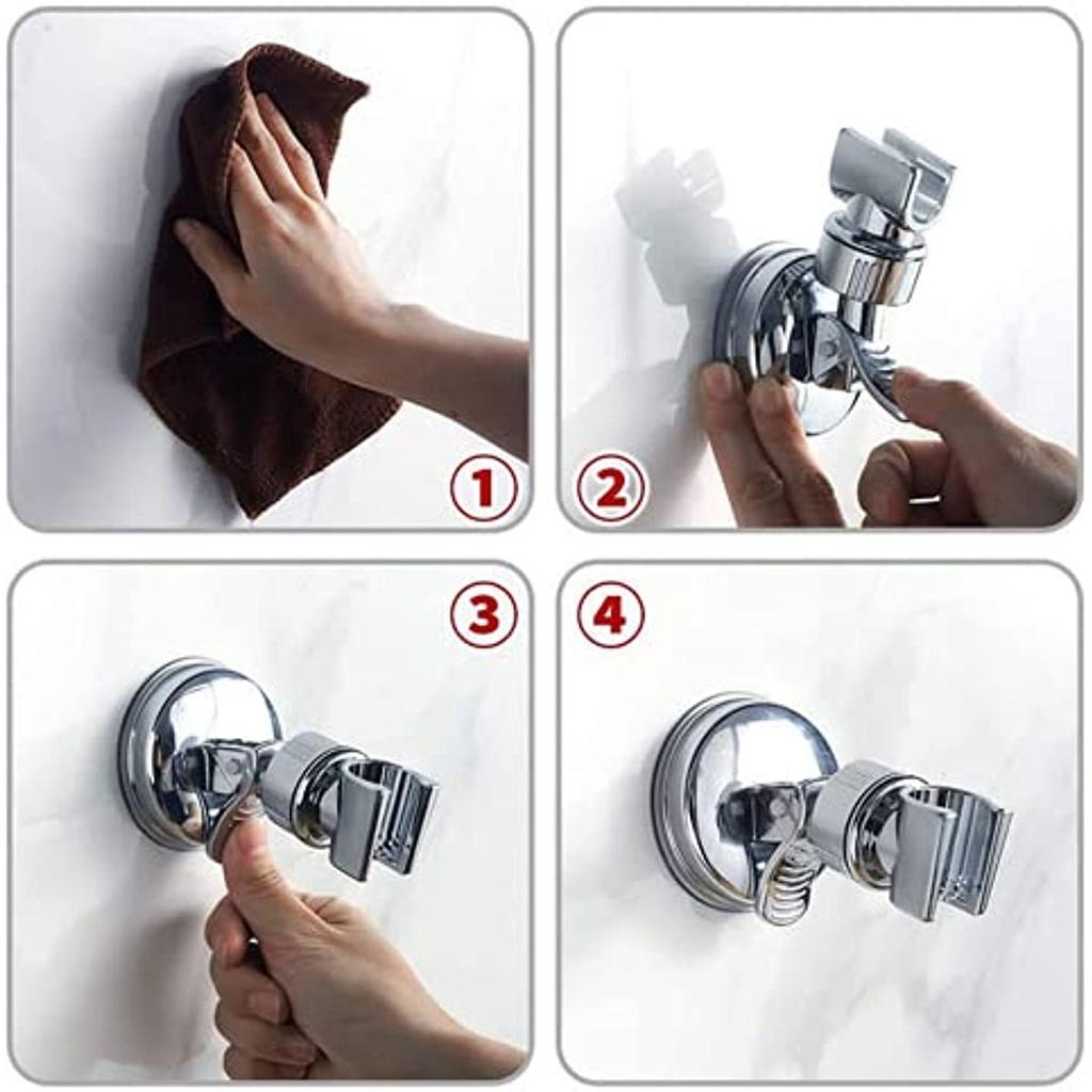 Verstellbarer Duschkopfhalter, abnehmbare Duschwandhalterung, Saugnapfhalterung, wiederverwendbar, ohne wasserdichten Bohrer