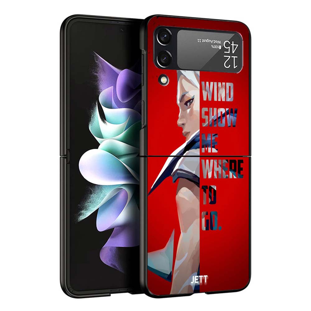 Valorant Jett Phone Case For Samsung Galaxy Z Flip7 Flip6 5G Flip5 Flip4 Flip3 ZFlip 7 6 3 4 5 Shockproof Back Cover Galaxy Z Fl
