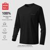 MINISO Men's 220G Heavyweight Pure Cotton Long Sleeve T-Shirt