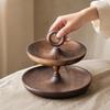 Tiered Serving Tray Food-Grade Multi-Tier Walnut Wood Stand Robust