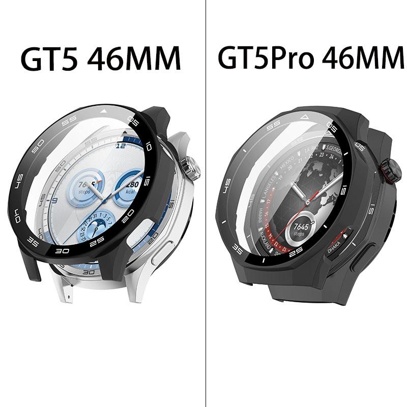 Pouzdro pro Huawei Watch GT 5/GT5 Pro 46mm Ochranné sklo na displej a Pevný PC Ochranný nárazník Kryt Huawei GT5 Příslušenství
