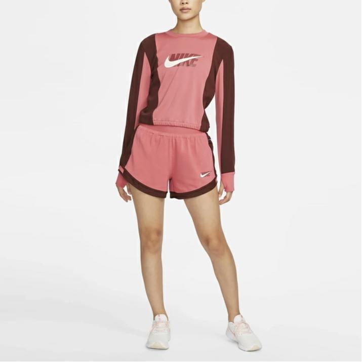 Nike American Retro Printed Logo Fashion Casual Sports Crew Neck Long Sleeve T-Shirt Women T-Shirt Pink DD6943-622