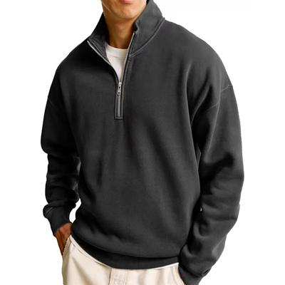 Spring Autumn Men's Half  Zipper Sweatshirts Men Casual Pullovers Daily Sportswear Long Sleeve Stand Collar Hoodie