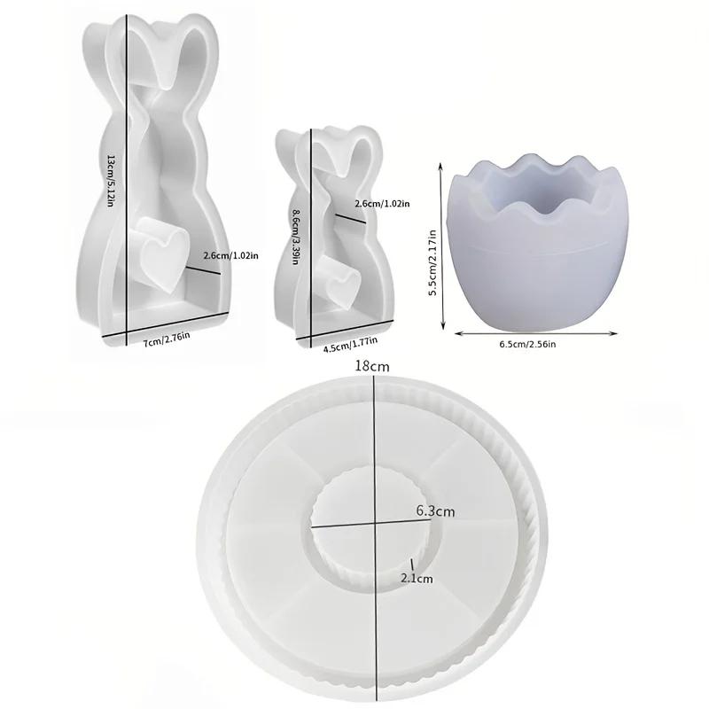 

Top Quality 1Set Easter bunny molds resin silicone mold novelties rabbit mold easter SoapPlaster Aromatherapy Handmade Casting