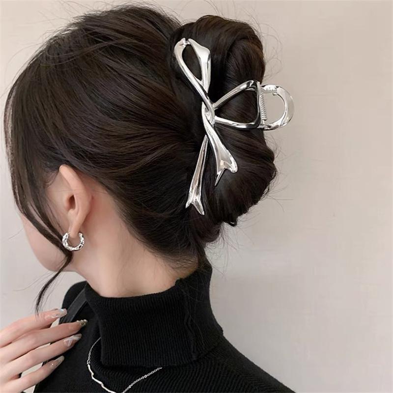Fashion Unique Geometric Bowknot Hair Claw For Women Girls Elegant Hair Claw Ponytail Hairpin Hair Accessories Jewelry Gifts