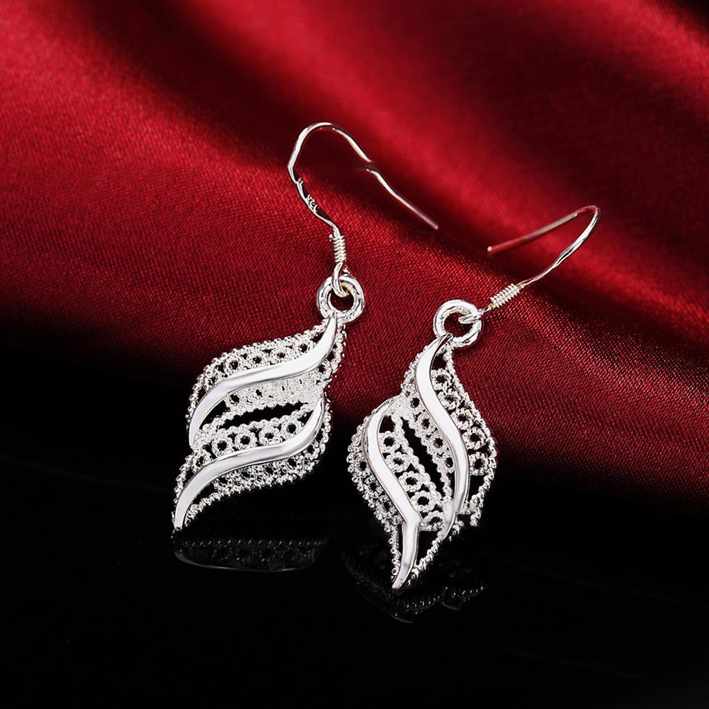Women Silver Plated Shiny Crystal Rhinestone Waterfall Dangle Allergy Free Earring Eardrop