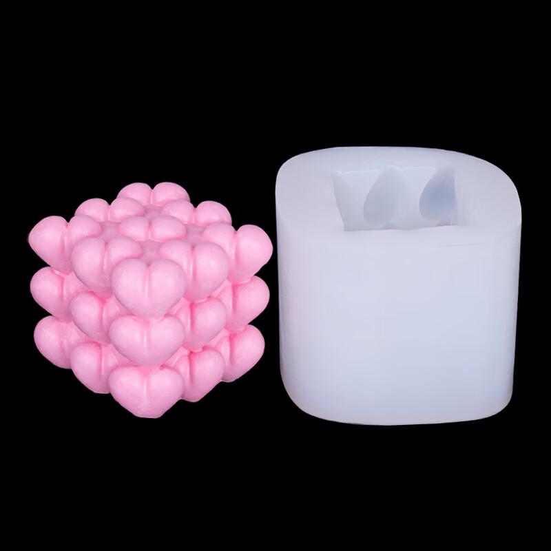 

3D Geometric Heart Cube Silicone Mold