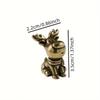 Figurine d'Élan en Laiton Fabriquée à la Main Ornements en Métal Cuivré avec Détail de Bois Décor d'Élan de Noël Décorations de Bureau pour la Maison Cadeau Élégant