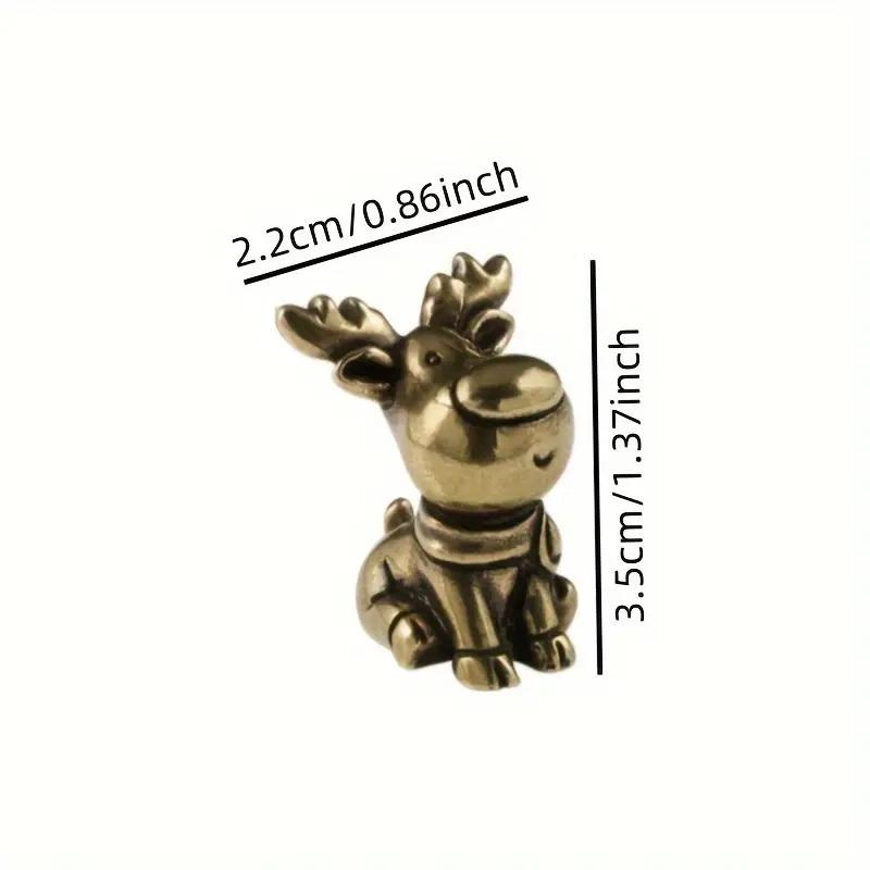 Figurine d'Élan en Laiton Fabriquée à la Main Ornements en Métal Cuivré avec Détail de Bois Décor d'Élan de Noël Décorations de Bureau pour la Maison Cadeau Élégant