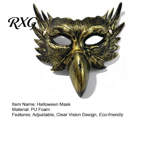 Einzigartige geflügelte Maske Halloween Adler Halbgesichtsmaske, Vintage Gold Dekorativ Party Maskenball Gothic Cosplay Requisiten Goldener Vogel