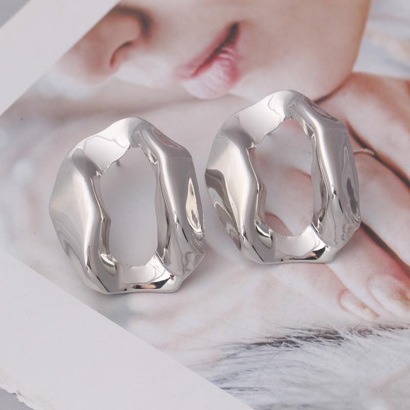 New Irregular Geometric Statement Drop Earrings for Women Hollow Square Metal Dangle Earrings Brincos Oorbellen