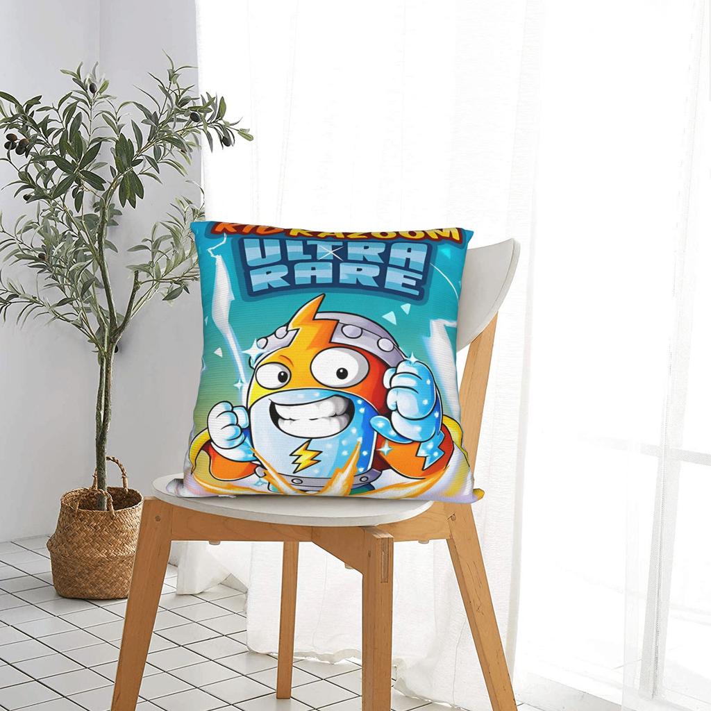 SuperThings Cartoon Quadratische Kissenbezüge Kazoom Power Kindergarten Kissenbezüge Neuheit Dekor Kissenbezug für Zuhause 18"x18"""