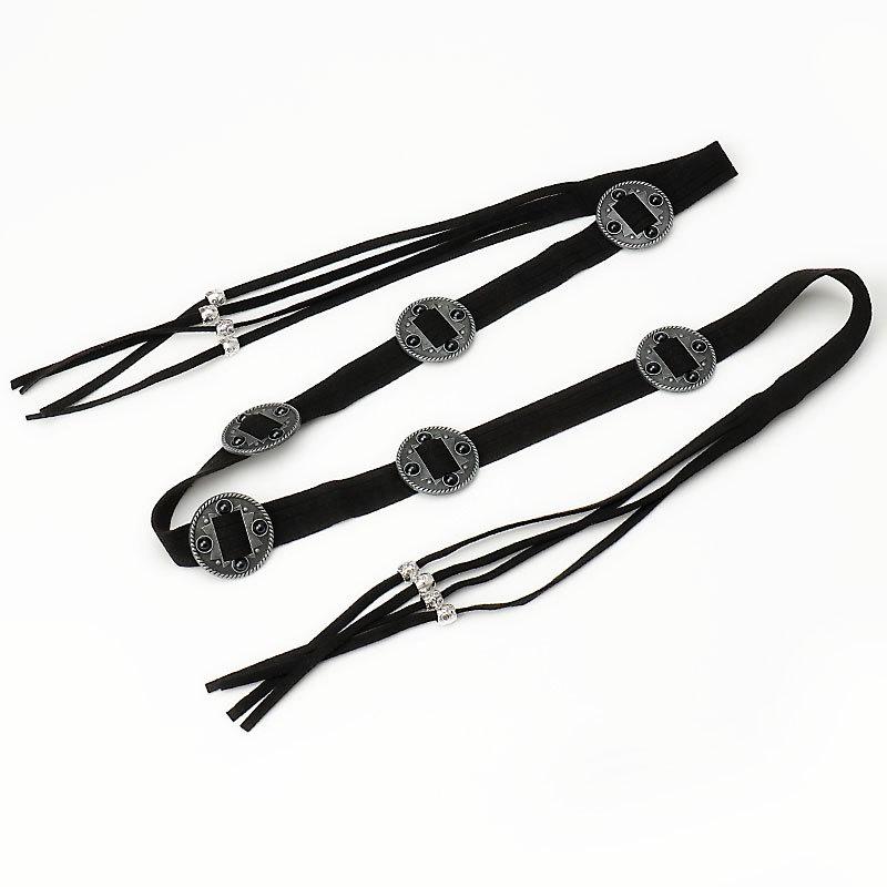 Blogger With Waist Chain Bohemian Tassel Belt Women'S Decorative Skirt Vintage Copper Coin Buckle Belt