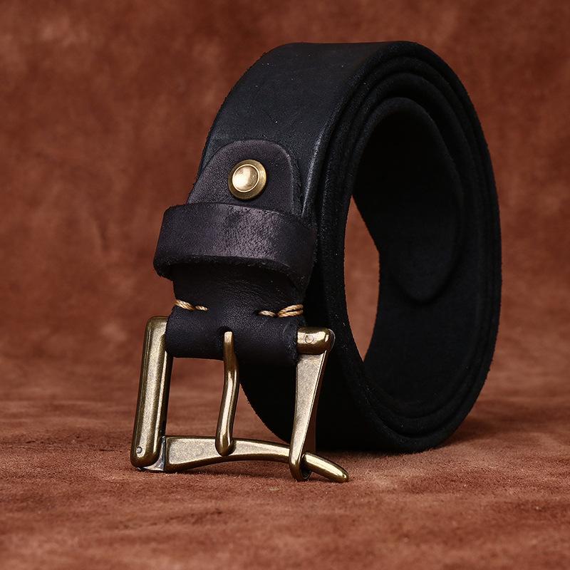 Men's Belt Retro Workwear Handmade Pin Buckle Belt Men's Bronze Quick Removal Quick Solution