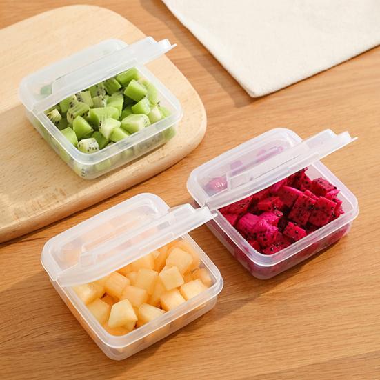 Contenedor de Almacenamiento de Mantequilla y Queso con Tapa abatible y Sello de Silicona, Caja de Plástico Cuadrada, Ahorro de Espacio, Organizador para Mantener la Frescura, para Despensa de Cocina