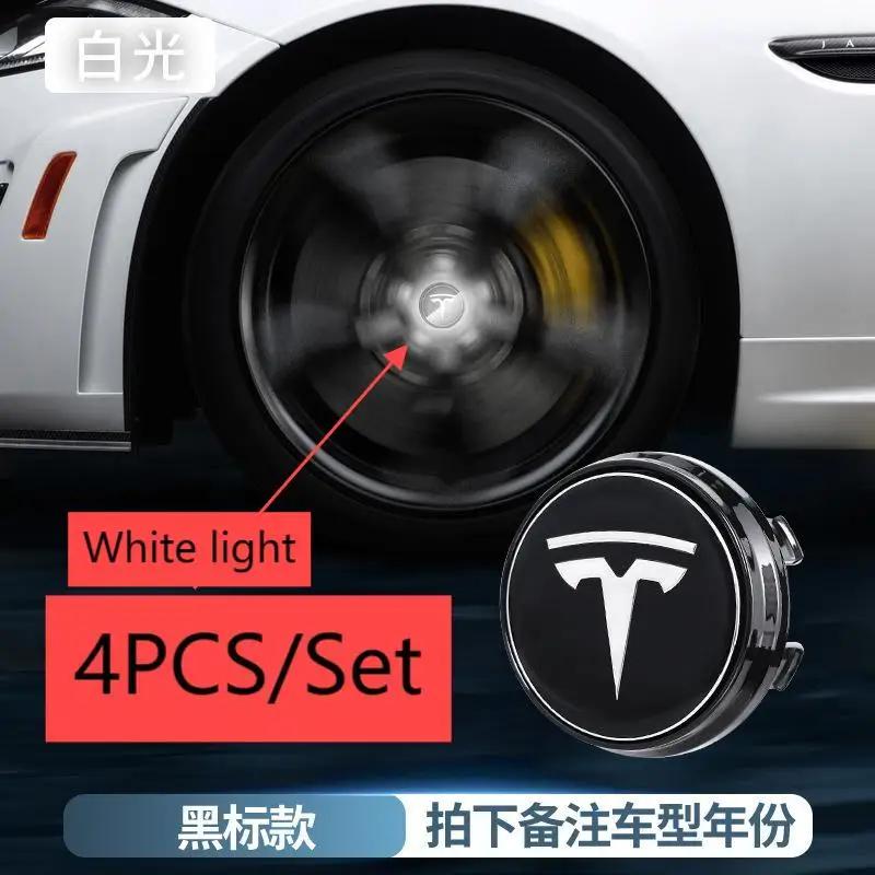 ZQEZ5 for Tesla ModelY Model 3 S X 2024 Magnetic Levitation Wheel Cover Light Modification LED Illuminated Car Emblem Light Tire Light