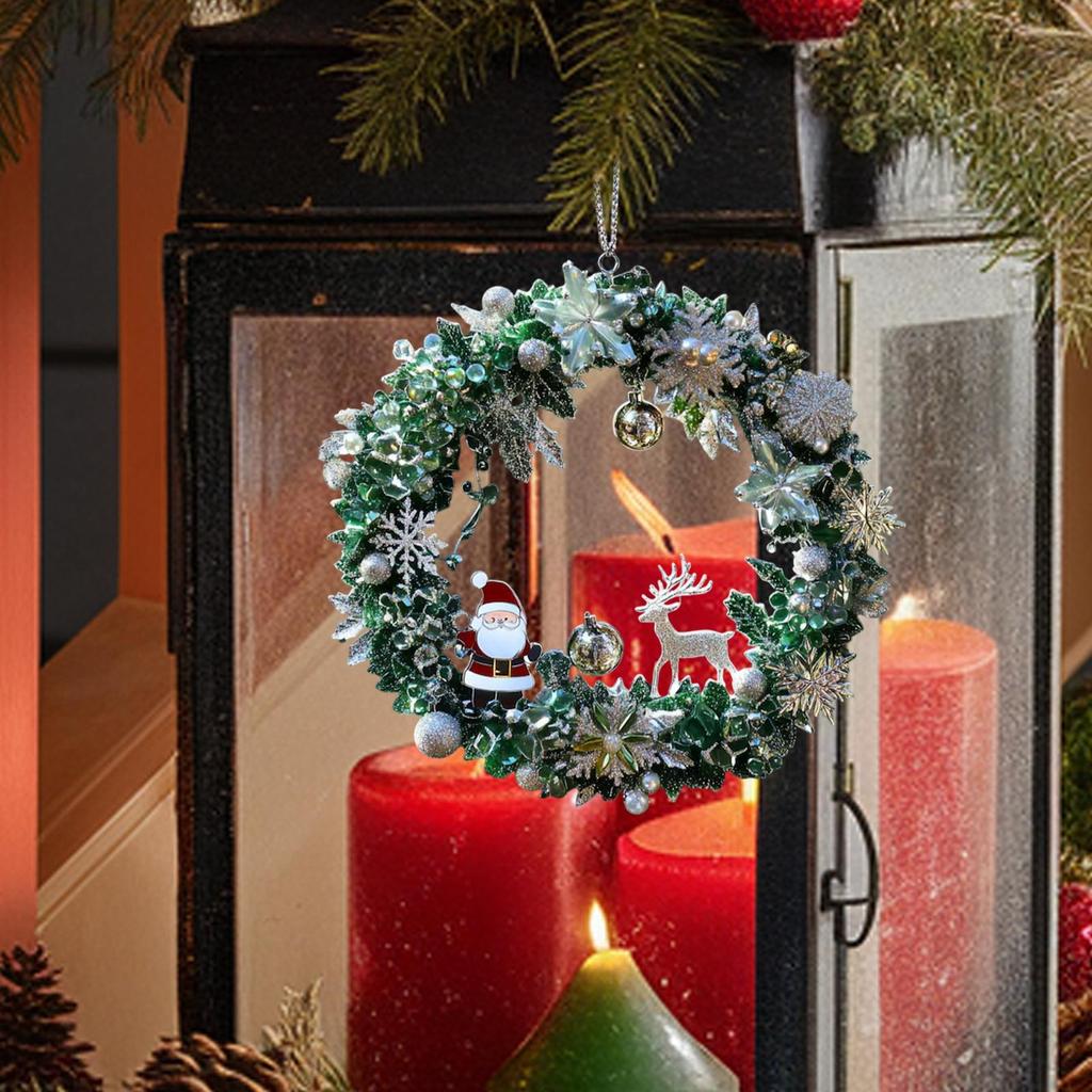 Christmas Tree Decorations 2D Santa Claus Home Decor Small Holiday Christmas Charm For Living Room Entryway Window Door Shelf