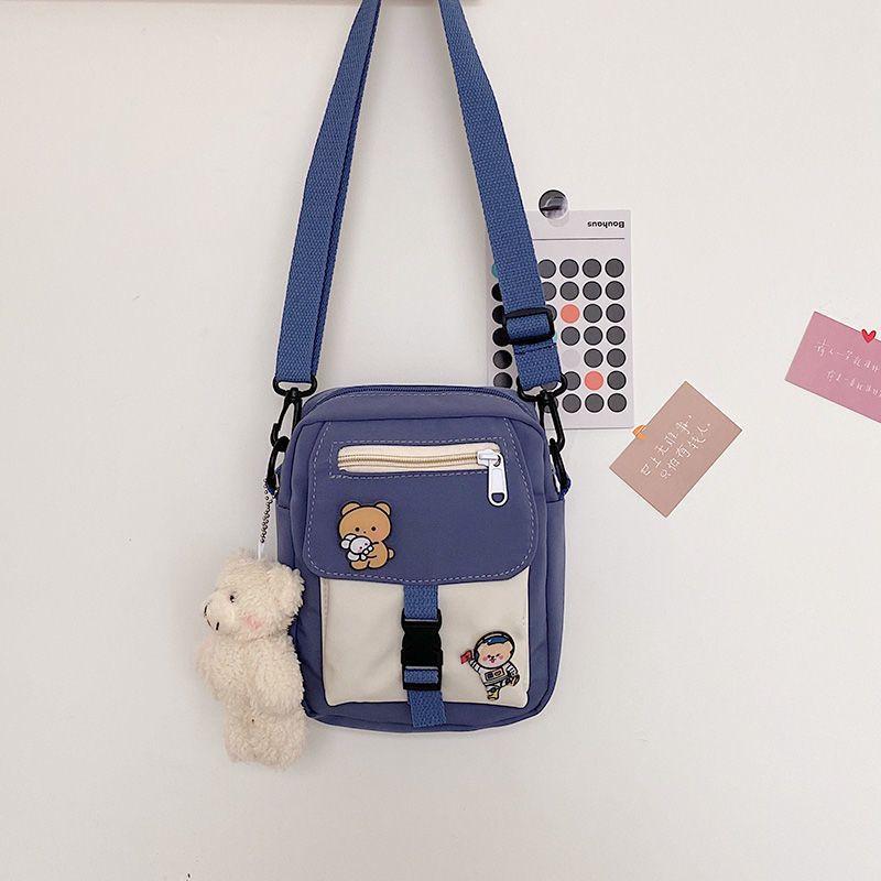 Canvas small bag women's new trendy Korean version versatile messenger bag student shoulder bag girl small satchel