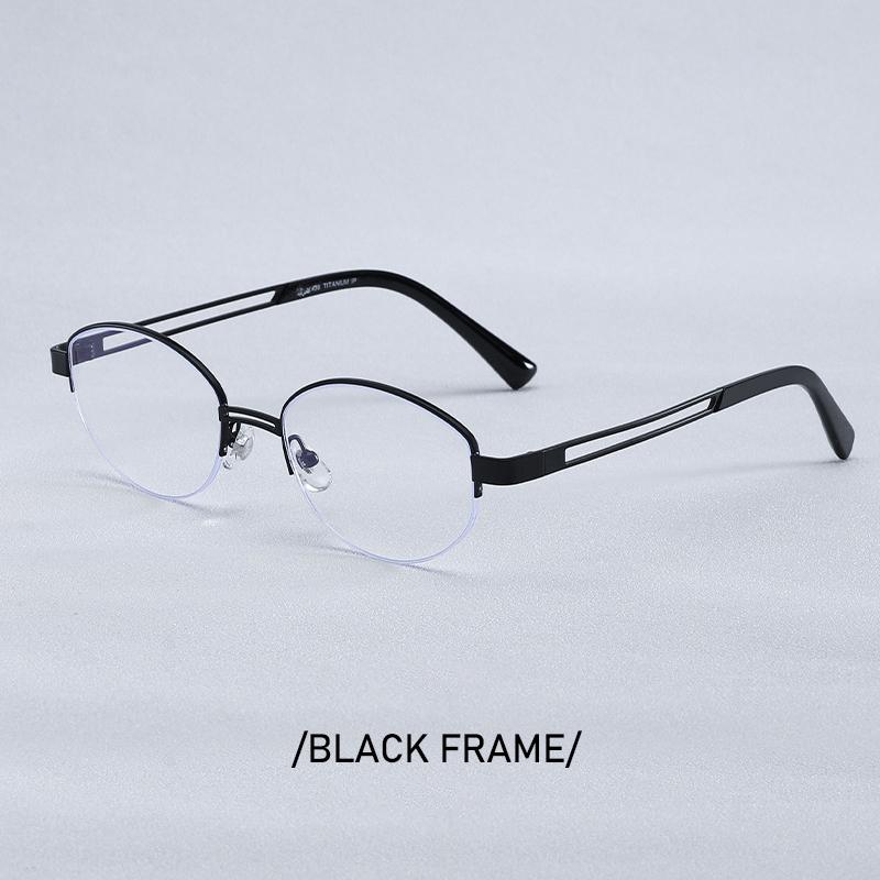 Luxury Pure Titanium Eyeglass Frame Square Men Women Eyewear Frame Retro Fashion Optical Oval Half Frame Prescription Glasses