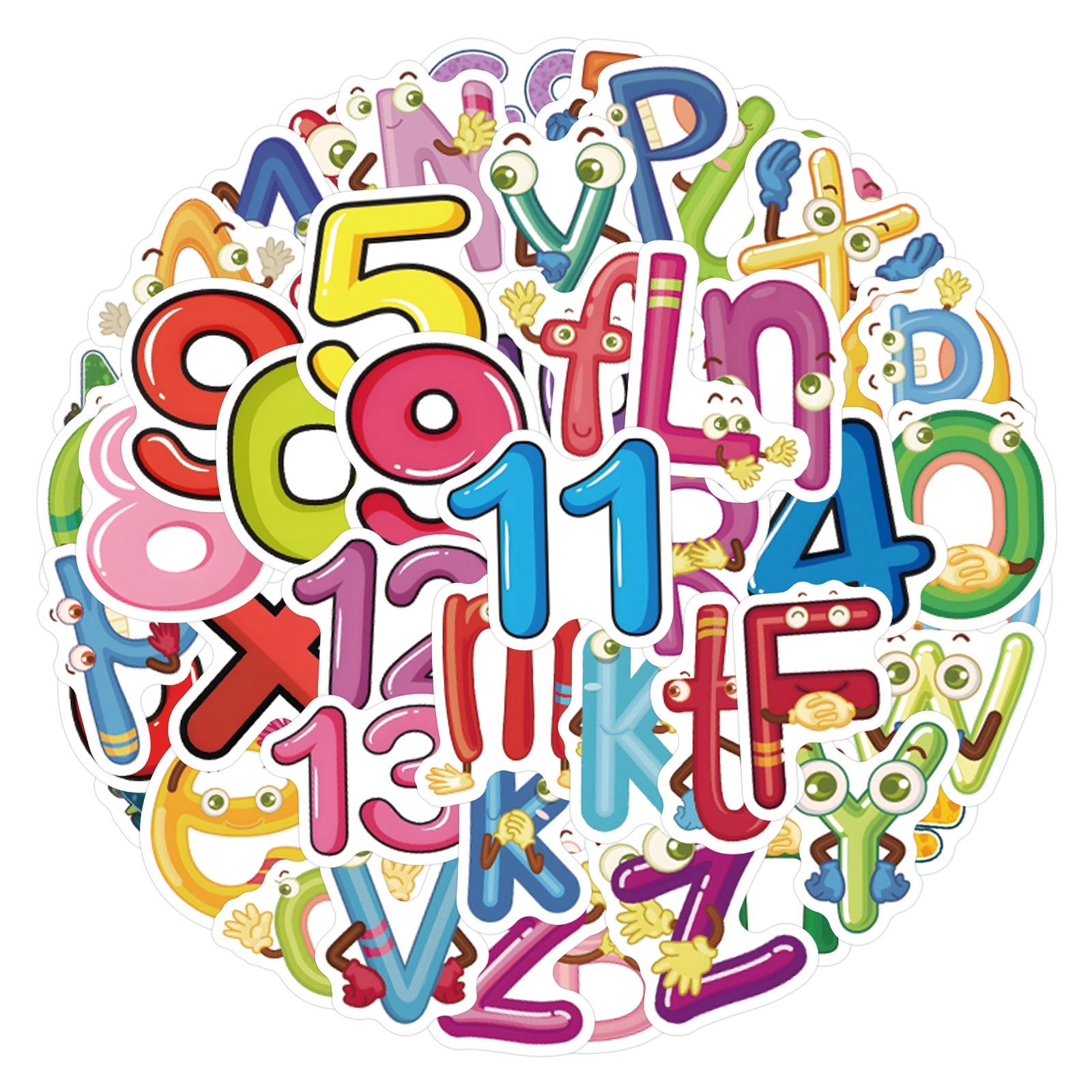 

100 New Digital Letters Cartoon Graffiti Stickers Scooter Suitcase Stickers