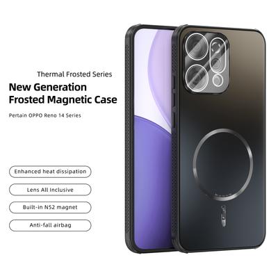 ABEEL For Oppo Reno14 Pro 5G (Global) Magnetic Case TPU PC Cooling Matte Phone Back Cover with Lens Film