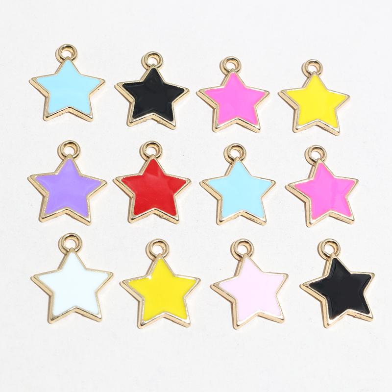 50pcs Bow Butterfly Star Charms Pendant Enamel Metal for Earrings Necklace Bracelet DIY Jewelry Making Accessories Findings