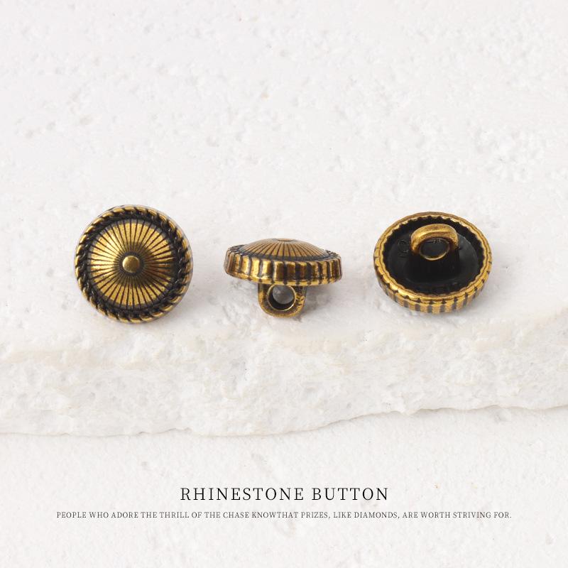 

5 шт. Бронзовая металлическая пуговица Универсальная пуговица для рубашки, вязаного свитера, маленькая пуговица, пуговица для рубашки в ретро-стиле, пуговица для кардигана, аксессуары 11 #old gold 10mm