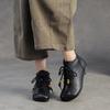 Johnature Retro Round Toe Genuine Leather Ankle Boots Versatile Soft Soled Comfortable Women's Shoes