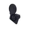 Female Plug Socket Mobility Scooter Panel Mount Port Easy Installation 3 Pin Socket Connector with Protective Cover