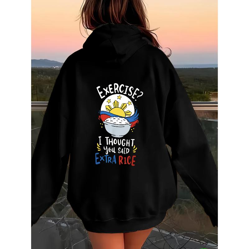 Trendy Graphic Print Women s Polyester Hooded Sweatshirt Soft Touch S