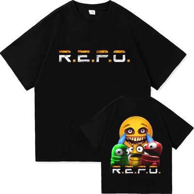 R.E.P.O.Grafická trička Horká hra Repo Robot Bavlněné Merch tričko Dámské Pánské Oblečení Y2k Nový vzor Univerzální Tričko s krátkým rukávem