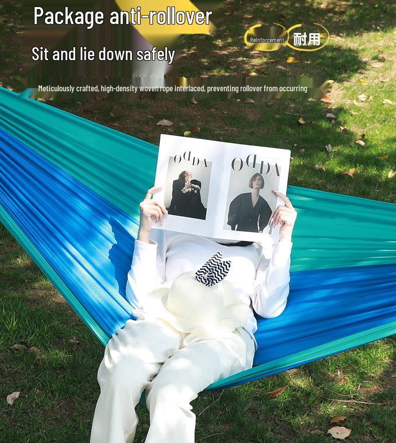 Ultralight Anti-rollover Double Camping Hammock: Strong, Portable Parachute Cloth for Outdoor Adventures