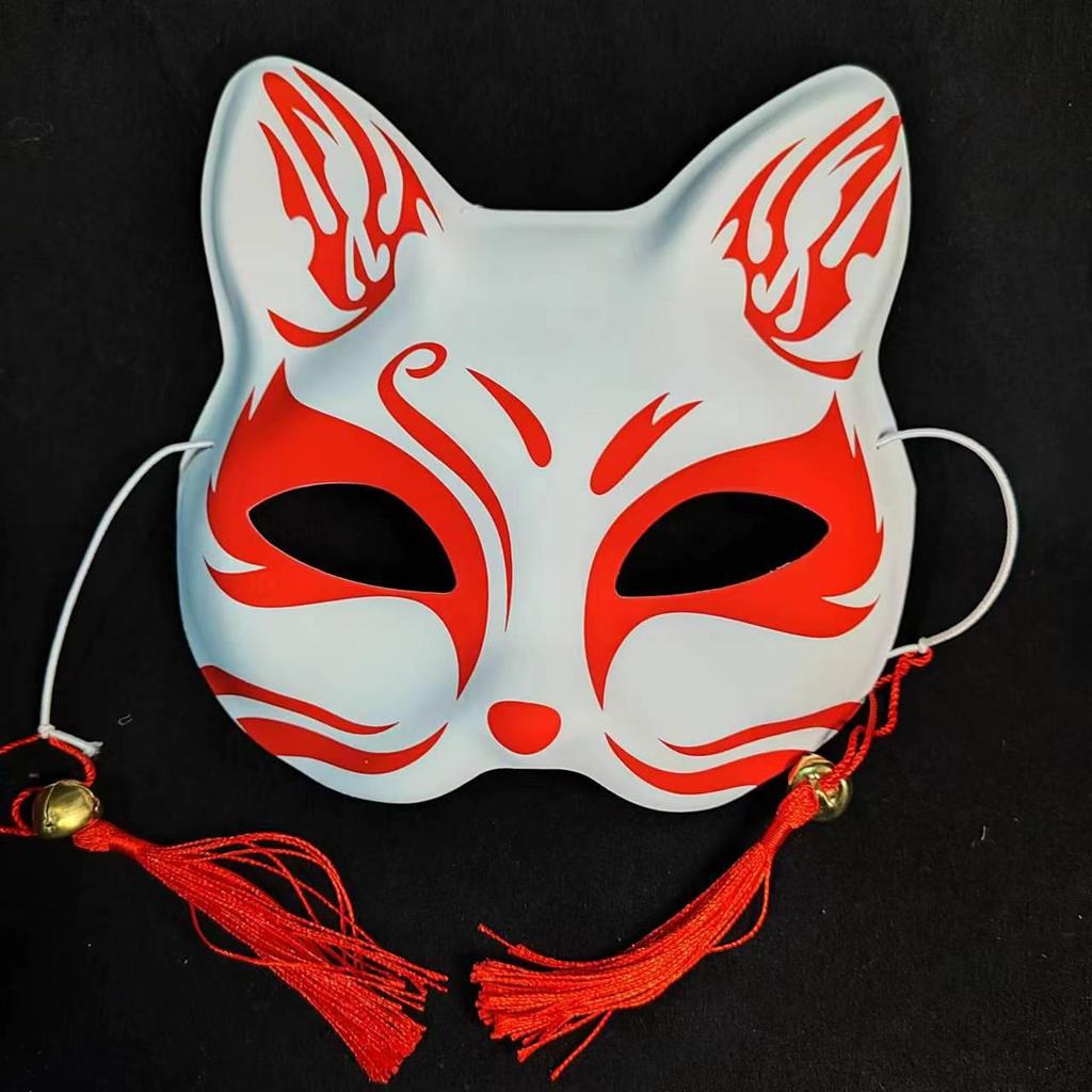 Luminous Cat Fox Mask - Hand-Painted Japanese Style Halloween Party Cosplay for Women