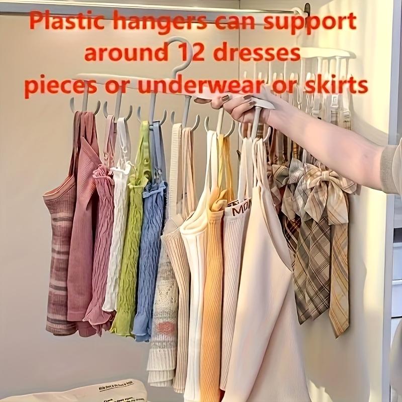 Space-Saving 12-Hook Rotating Clothes Rack,Ideal for Ties, Underwear, Vests,Skirts, Portable Storage Organizer for Dorms