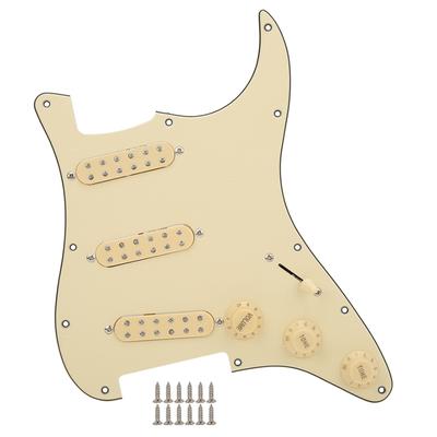 Pre Wired Pickguard Pickup Set Single Coil Beige Electric Guitar Musical Instrument Accessories